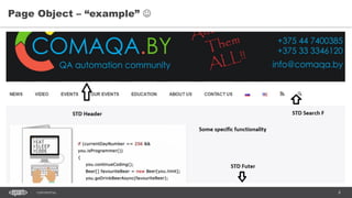 8CONFIDENTIAL
Page Object – “example” 
 
