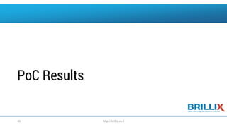 PoC Results
http://brillix.co.il40
 