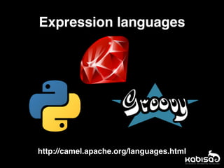 http://camel.apache.org/languages.html
Expression languages
 