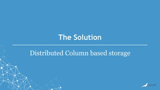The Solution
Distributed Column based storage
 