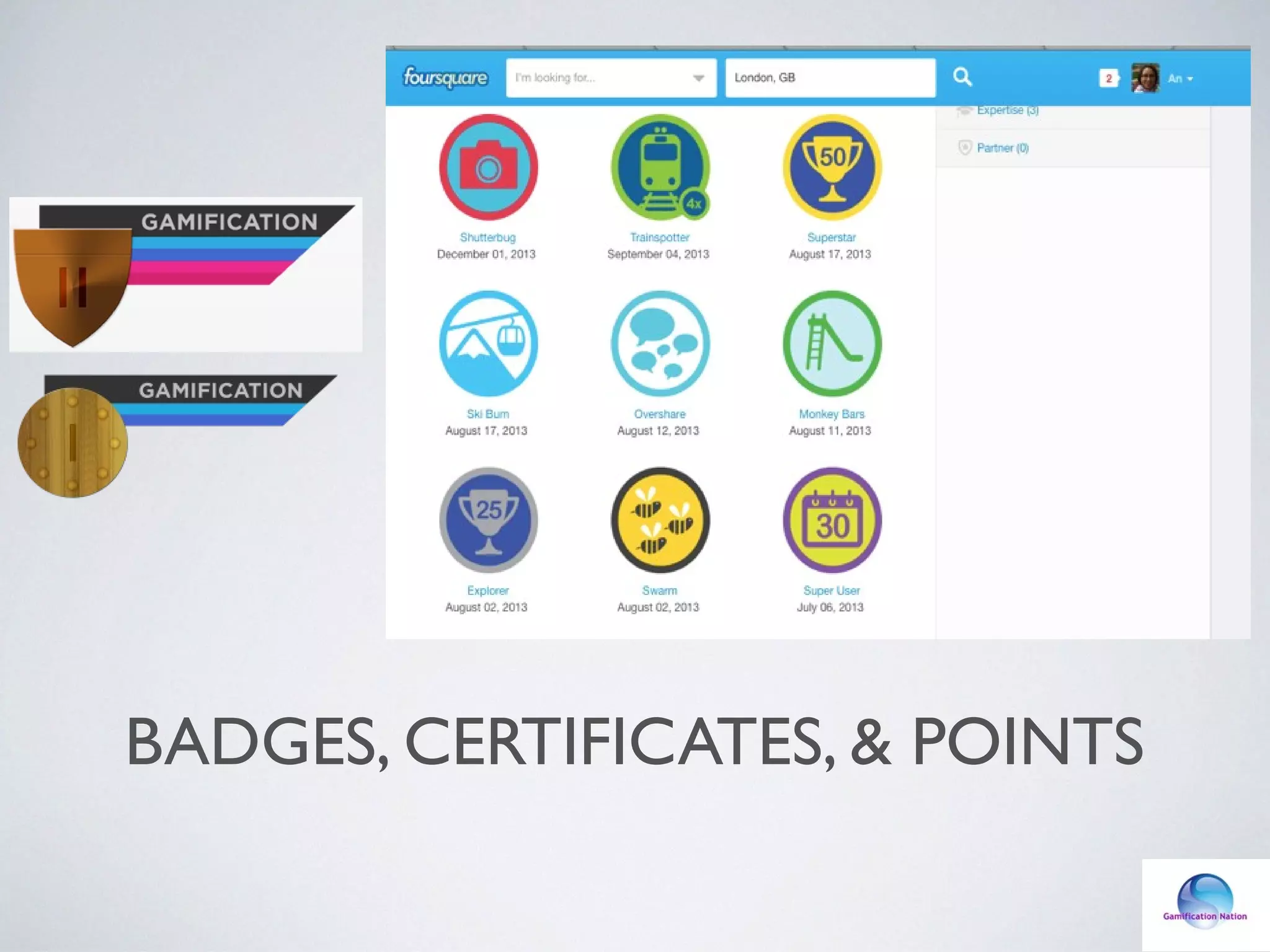 BADGES, CERTIFICATES, & POINTS