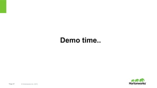 Page 27 © Hortonworks Inc. 2015
Demo time..
 