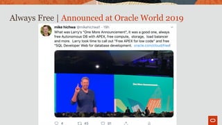 Always Free | Announced at Oracle World 2019
 