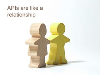 APIs are like a
relationship
 