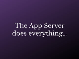 The App Server
does everything…
 