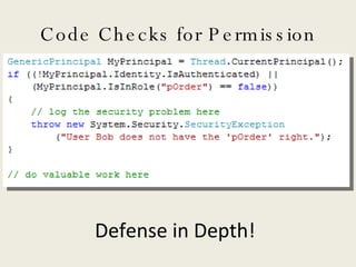 Code Checks for Permission Defense in Depth! 