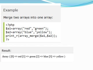 Arrays &amp; functions in php