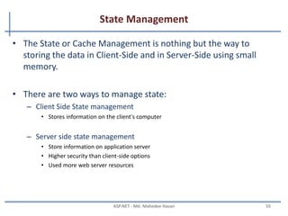 Website configuration…
Elements of Web.config file
MAHEDEE.NET 55
Session State Settings
App Settings
Connection string settings
 