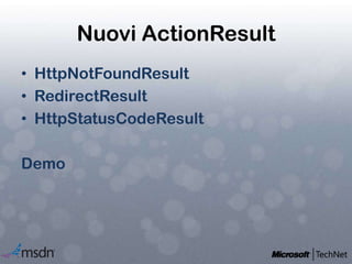 Nuovi ActionResultHttpNotFoundResultRedirectResultHttpStatusCodeResultDemo