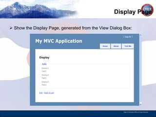 Display Page Show the Display Page, generated from the View Dialog Box: 