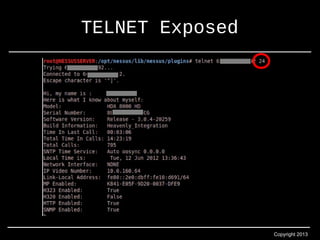Copyright 2013 
TELNET Exposed 
 
