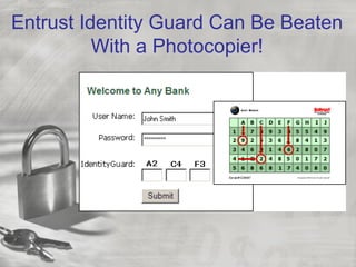 Entrust Identity Guard Can Be Beaten
With a Photocopier!
 