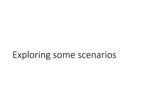 Exploring some scenarios
 