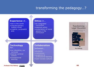 transforming the pedagogy…? 