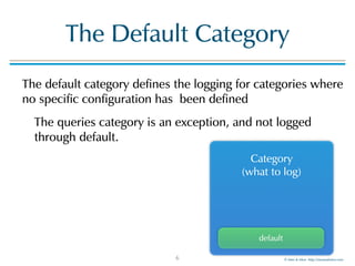 © Men & Mice http://menandmice.com
The Default Category
The default category defines the logging for categories where
no specific configuration has been defined
The queries category is an exception, and not logged
through default.
6
Category
(what to log) 
 
 
 
default
 