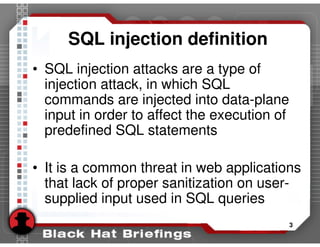 Advanced SQL injection to operating system full control (slides)