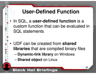 Advanced SQL injection to operating system full control (slides)