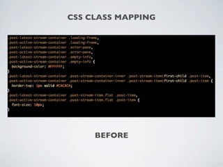 CSS CLASS MAPPING




     BEFORE
 