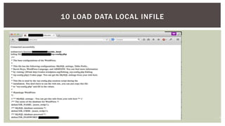22
10 LOAD DATA LOCAL INFILE
 