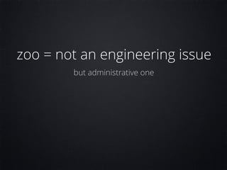 zoo = not an engineering issue
but administrative one
 