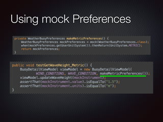 Using mock Preferences 
 