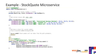 Example - StockQuote Microservice
 