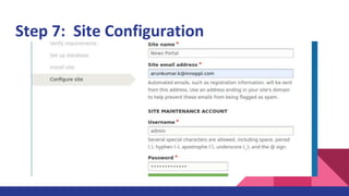 Step 7: Site Configuration
 