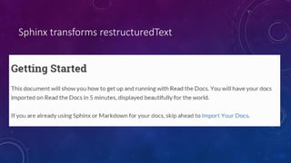 Sphinx transforms restructuredText
 