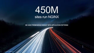 | ©2020 F55
450M
sites run NGINX
WE HAVE TREMENDOUS INSIGHT INTO APPLICATION PATTERNS
| ©2019 F5 NETWORKS5
 