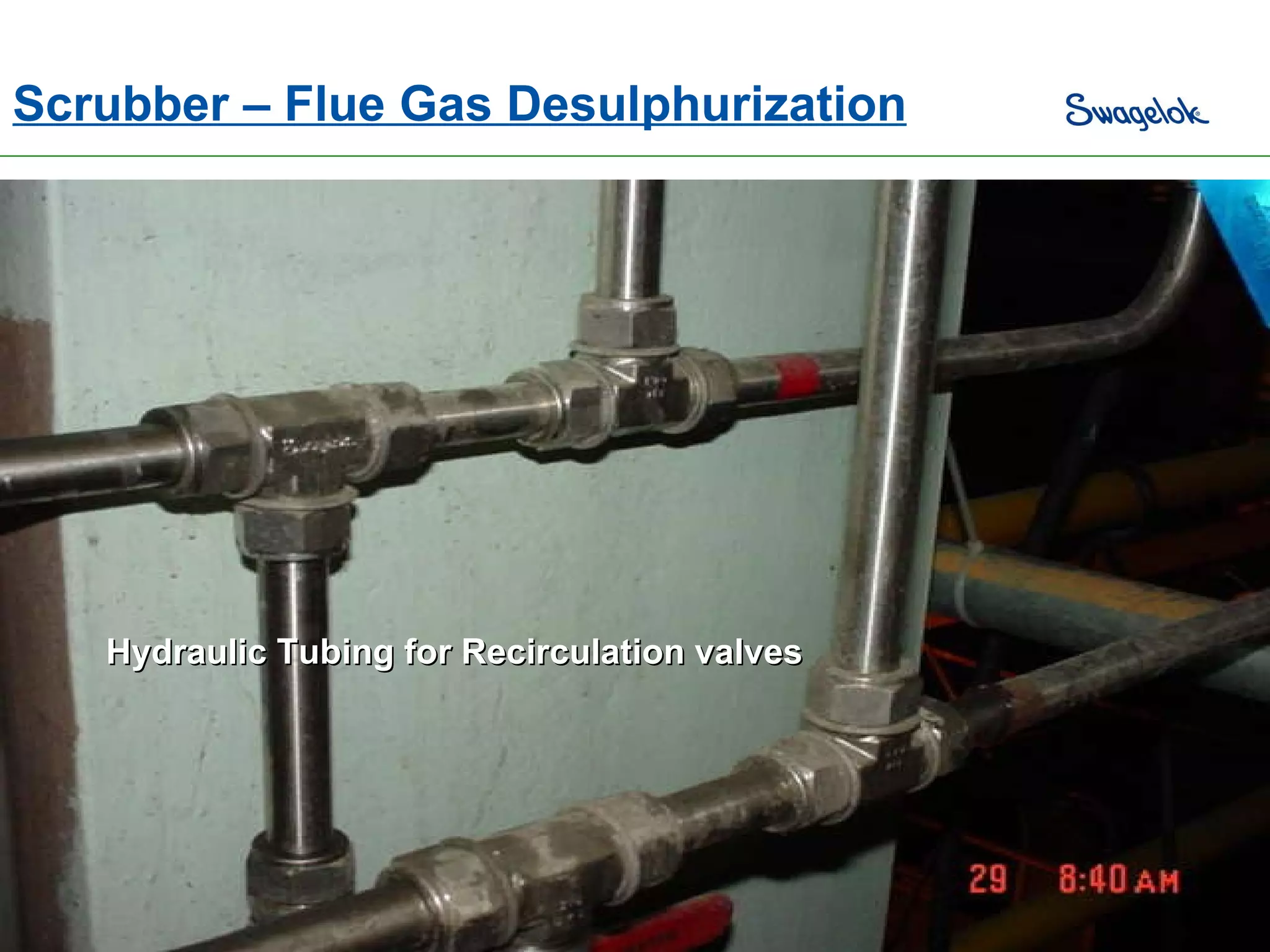 Scrubber – Flue Gas Desulphurization Hydraulic Tubing for Recirculation valves 