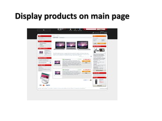 Display products on main page
 