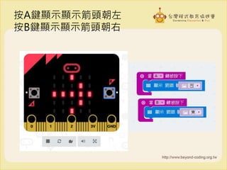 按A鍵顯示顯示箭頭朝左
按B鍵顯示顯示箭頭朝右
 