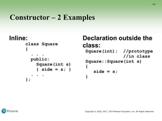 Copyright © 2020, 2017, 2014 Pearson Education, Inc. All Rights Reserved
Constructor – 2 Examples
7-26
 