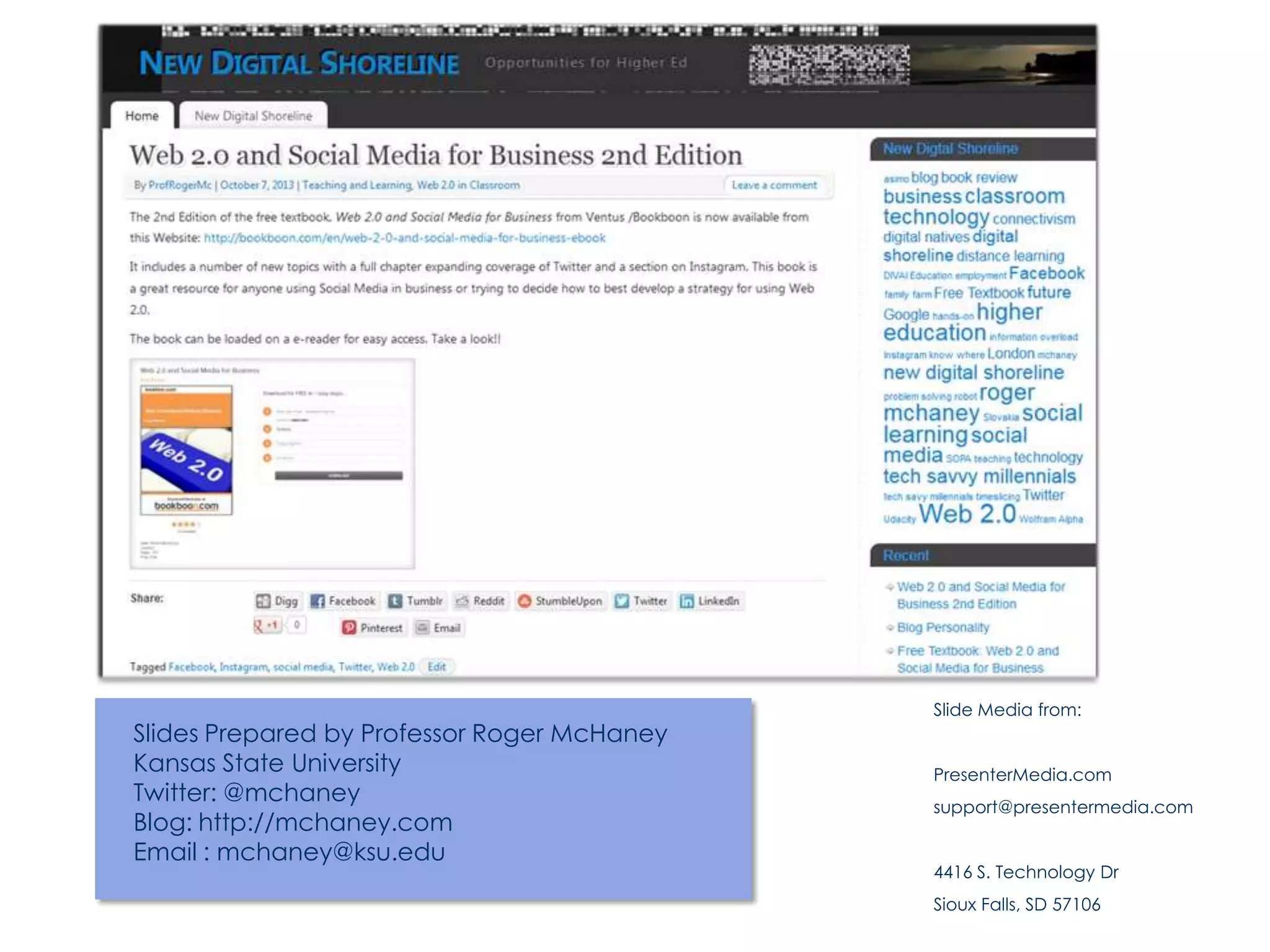 Slide Media from:
PresenterMedia.com
support@presentermedia.com
4416 S. Technology Dr
Sioux Falls, SD 57106
Slides Prepared by Professor Roger McHaney
Kansas State University
Twitter: @mchaney
Blog: http://mchaney.com
Email : mchaney@ksu.edu
 