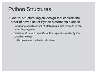 Decision Structures and Boolean Logic
