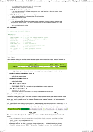 Chapter 3: PIC16F887 Microcontroller - Book: PIC Microcontrollers -... http://www.mikroe.com/chapters/view/16/chapter-3-pic16f887-microc...
16 of 77 19/05/2015 16:22
 
