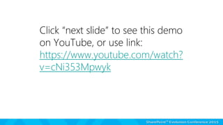 Click “next slide” to see this demo
on YouTube, or use link:
https://www.youtube.com/watch?
v=cNi353Mpwyk
 
