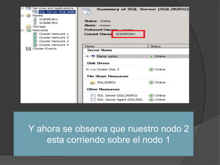 Y ahora se observa que nuestro nodo 2 esta corriendo sobre el nodo 1