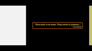 “One actor is no actor. They come in systems.”
- Carl Hewitt

 