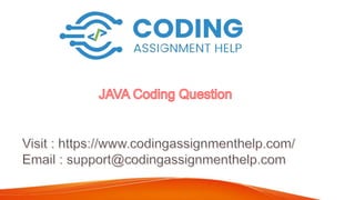 JAVA Question : Programming Assignment