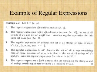 Example of Regular Expressions
 