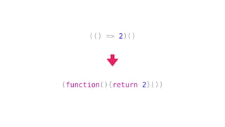 (function(){return 2}())
(() => 2)()
 