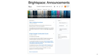 Brightspace: Announcements
!6
 