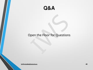 I
W
S
Q&A
Open the Floor for Questions
InfiniteWebSolutions 40
 