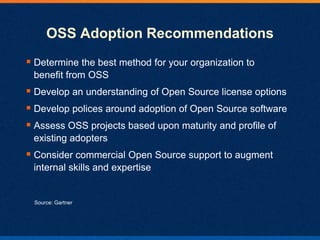 Case StudyGovernmentSolution:Malaysian government set out to convert 30% of the agencies using desktop apps and 80% of the agencies using back-end apps to Open Source.Result:By 2010, 97% of the agencies had converted some portion of their infrastructures to Open Source