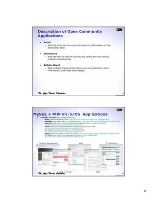 DB2 Storage Engine for MySQL and Open Source Applications Session