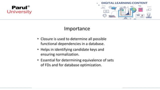 Relational Database Design Functional Dependency – definition, trivial and non-trivial FD, Armstrong's Axioms/Inference Rules