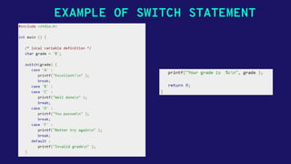 Decision making and looping -  c programming by YEASIN NEWAJ