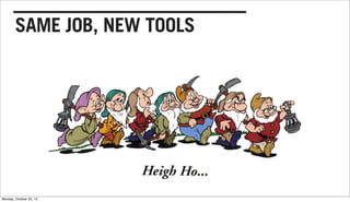 SAME JOB, NEW TOOLS




Monday, October 22, 12
 