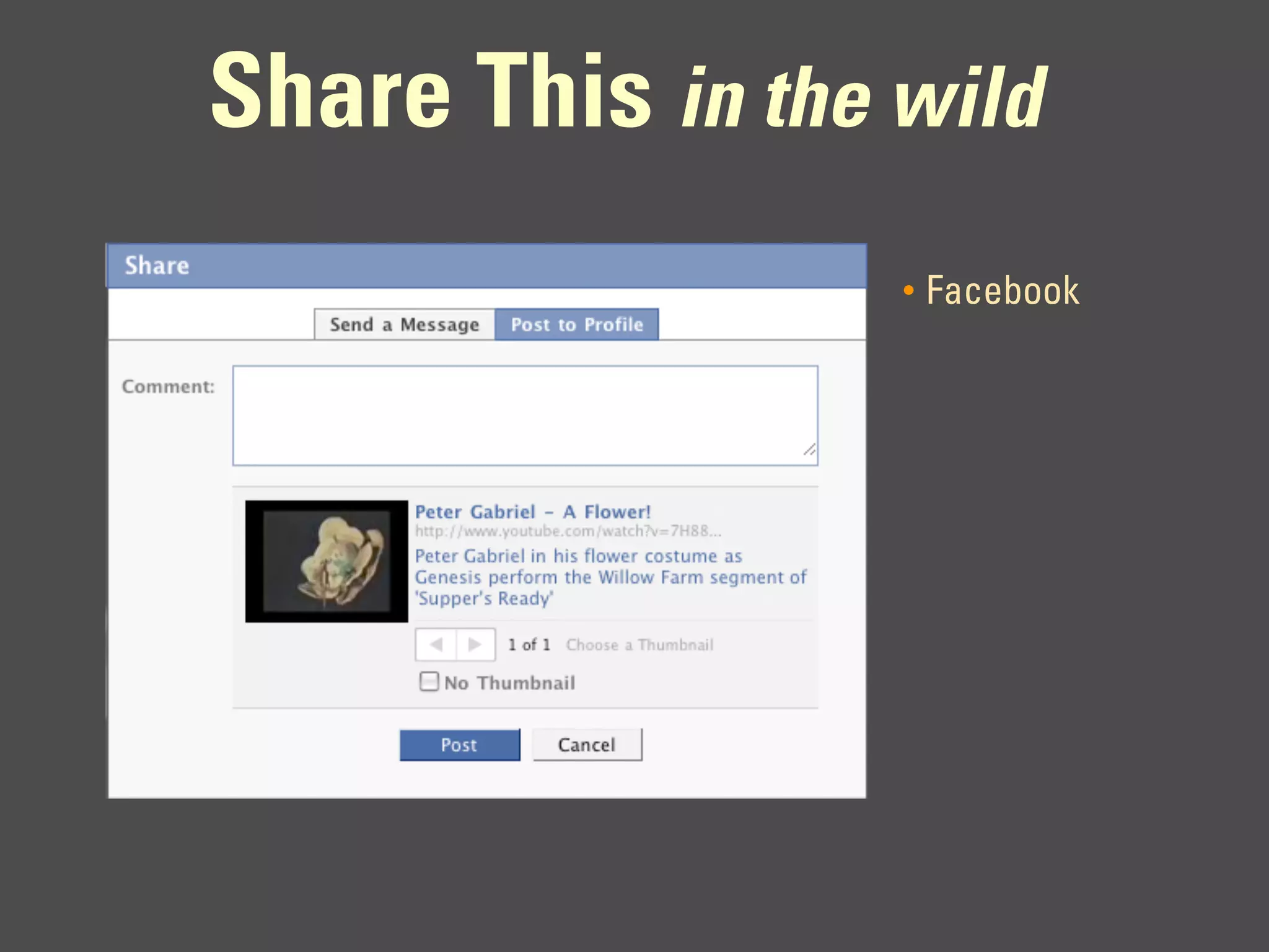 Share This in the wild
                  •   Facebook
 